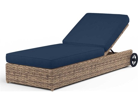 Sunset West Havana Tobacco Wicker Cushion Chaise Lounge