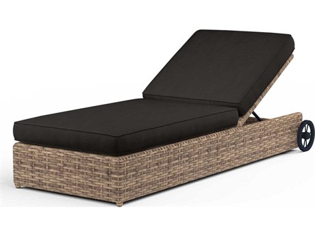 Sunset West Havana Tobacco Wicker Cushion Chaise Lounge