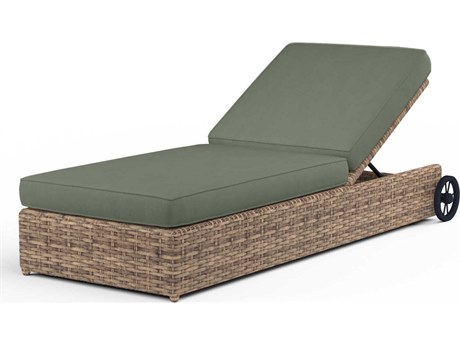 Sunset West Havana Tobacco Resin Cushion Chaise Lounge