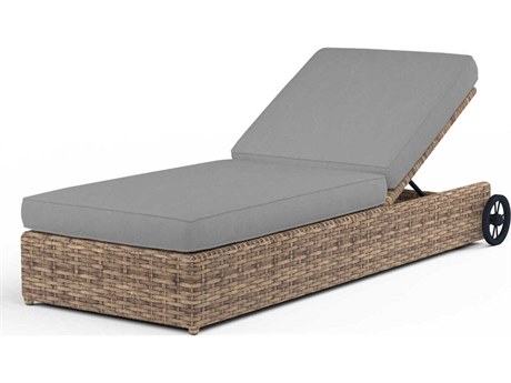 Sunset West Havana Tobacco Wicker Cushion Chaise Lounge