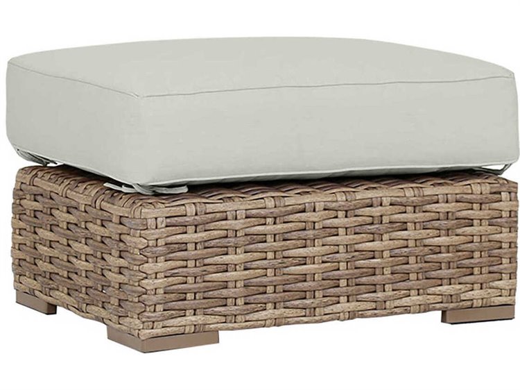 Sunset West Havana Tobacco Wicker Cushion Ottoman