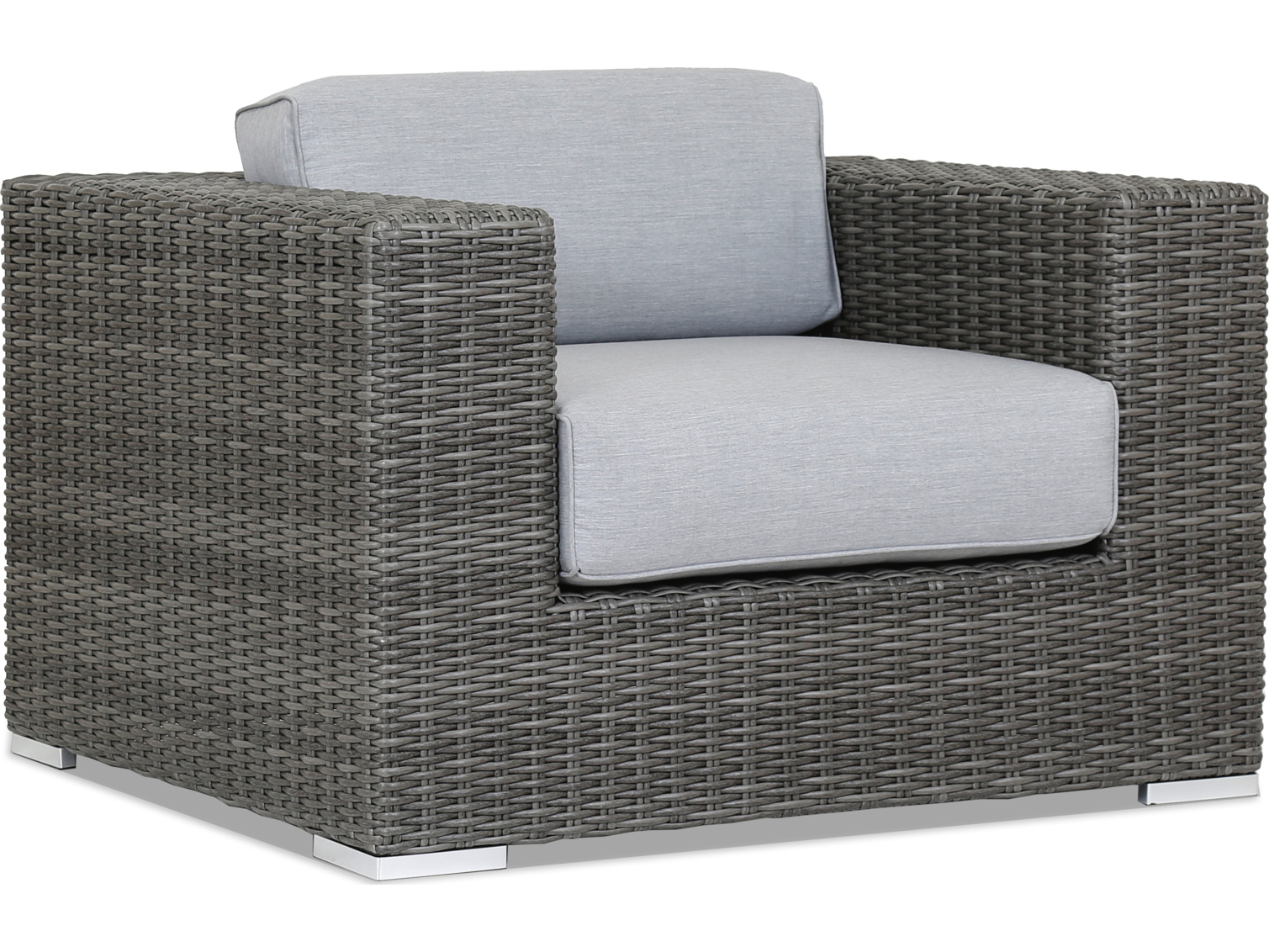 Sunset West Quick Ship Emerald II Wicker Lounge Chair in Canvas Granite ...