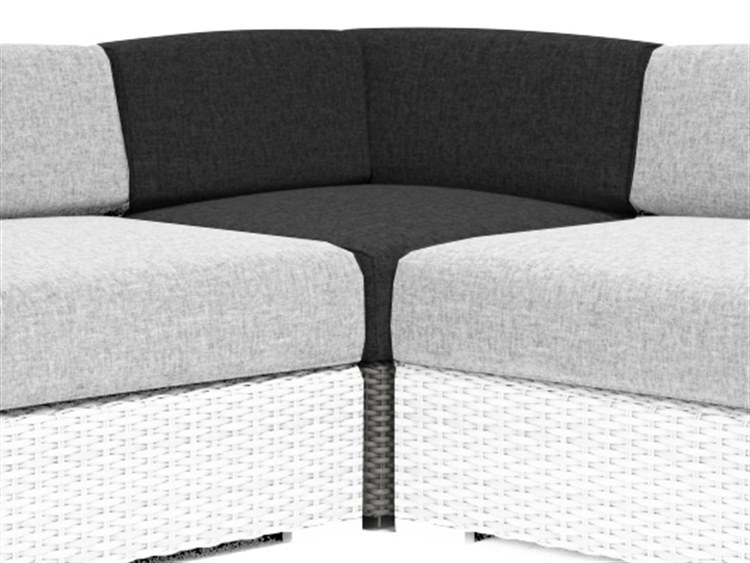Sunset West Emerald II Wicker Steel Gray Corner Patio Lounge Chair in Spectrum Carbon