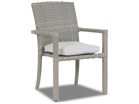 Sunset West Majorca Wicker Dining Chair in Cast Silver