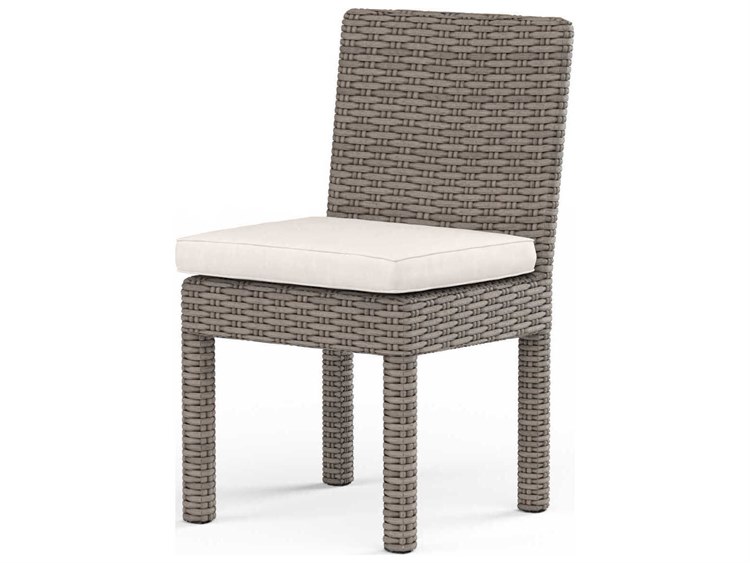 Sunset West Montecito Driftwood Wicker Cushion Dining Chair