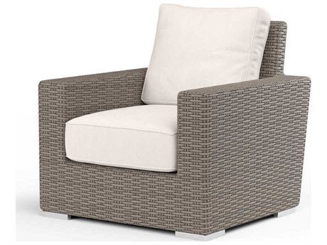 Sunset West Montecito Driftwood Wicker Cushion Lounge Chair