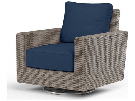 Sunset West Montecito Driftwood Wicker Cushion Lounge Chair