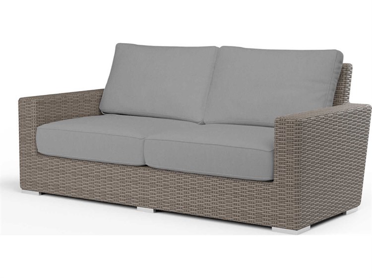Sunset West Montecito Driftwood Wicker Cushion Loveseat