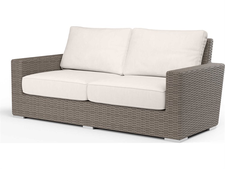 Sunset West Montecito Driftwood Wicker Cushion Loveseat
