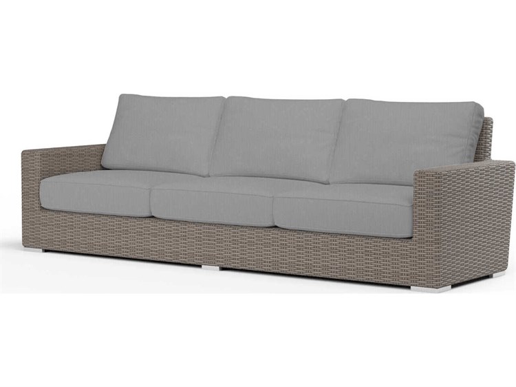 Sunset West Montecito Driftwood Wicker Cushion Sofa