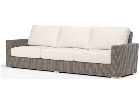 Sunset West Montecito Driftwood Wicker Cushion Sofa