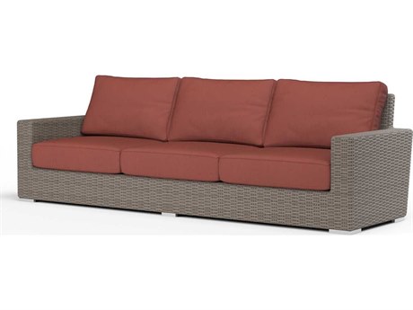Sunset West Montecito Driftwood Wicker Cushion Sofa