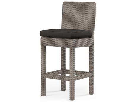 Sunset West Montecito Driftwood Wicker Cushion Bar Stool