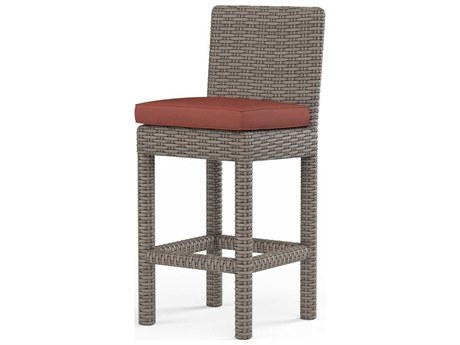 Sunset West Montecito Driftwood Wicker Cushion Bar Stool