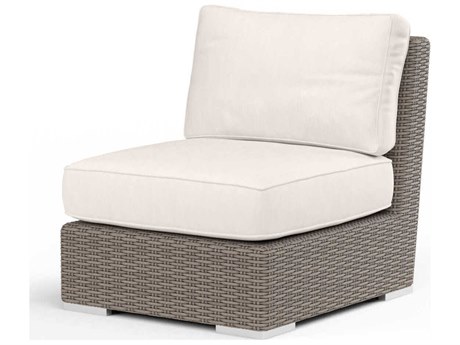 Sunset West Montecito Driftwood Wicker Cushion Lounge Chair