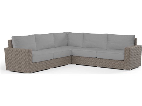 Sunset West Coronado Driftwood Wicker Cushion Sofa