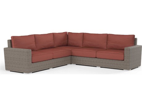 Sunset West Coronado Driftwood Wicker Cushion Sofa