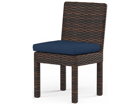 Sunset West Montecito Cognac Wicker Cushion Dining Chair