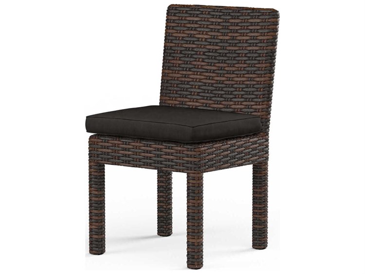 Sunset West Montecito Cognac Wicker Cushion Dining Chair