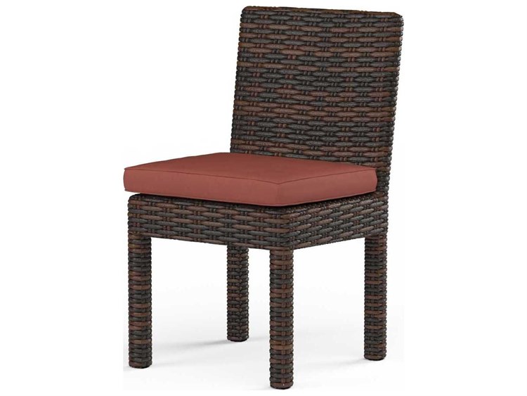 Sunset West Montecito Cognac Wicker Cushion Dining Chair