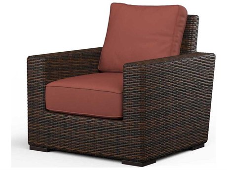 Sunset West Montecito Cognac Wicker Cushion Lounge Chair