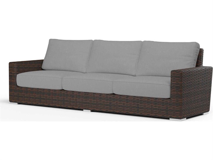 Sunset West Montecito Cognac Wicker Cushion Sofa