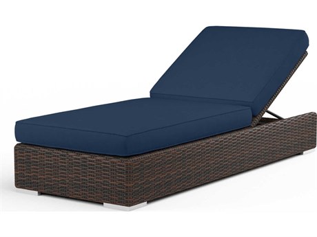 Sunset West Montecito Cognac Wicker Cushion Chaise Lounge
