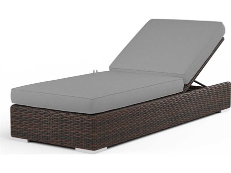 Sunset West Montecito Cognac Wicker Cushion Chaise Lounge