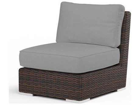 Sunset West Montecito Cognac Wicker Cushion Lounge Chair
