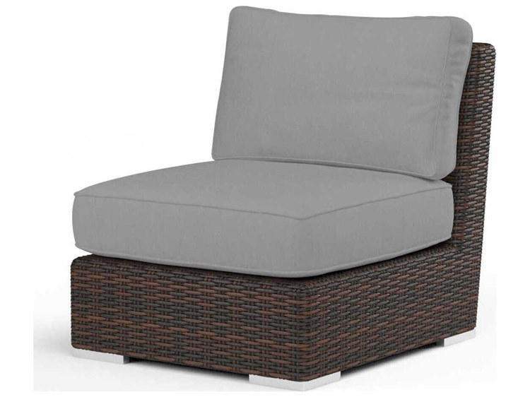 Sunset West Montecito Cognac Wicker Cushion Lounge Chair