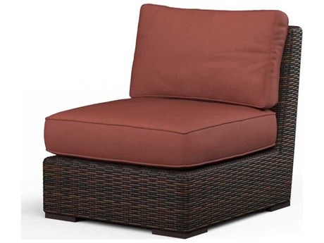Sunset West Montecito Cognac Wicker Cushion Lounge Chair
