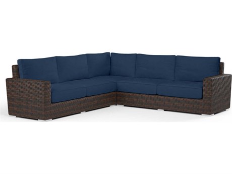 Sunset West Montecito Cognac Wicker Cushion Sofa