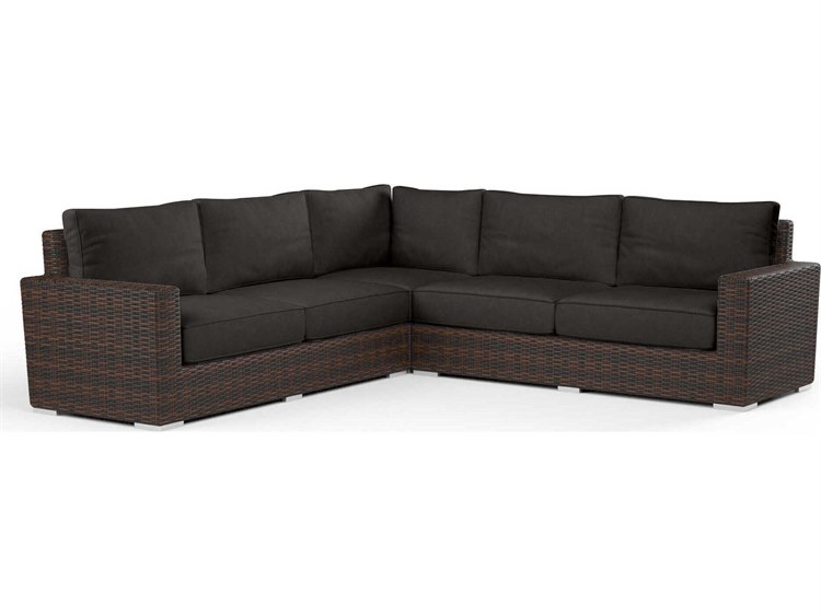 Sunset West Montecito Cognac Wicker Cushion Sofa
