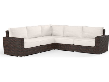 Sunset West Montecito Cognac Wicker Cushion Sofa
