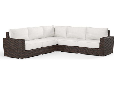 Sunset West Montecito Cognac Wicker Cushion Sofa