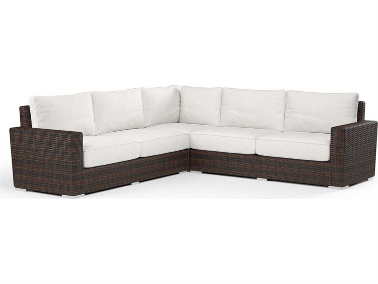 Sunset West Montecito Cognac Wicker Cushion Sofa