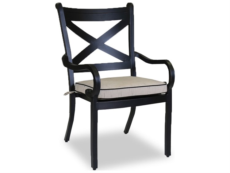Sunset West Monterey Dining Chair in Frequency Sand with Canvas Walnut Welt