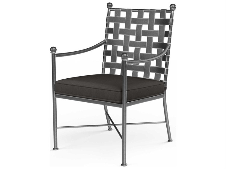 Sunset West Provence Pewter Wrought Iron Cushion Dining Chair