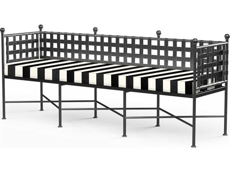 Sunset West Provence Pewter Wrought Iron Cushion Bench