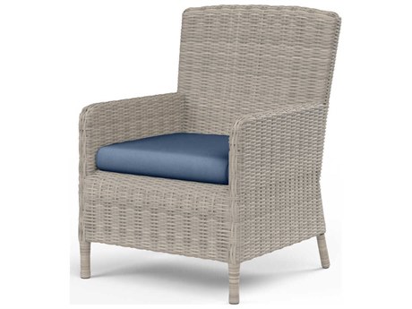 Sunset West Manhattan Gray Wicker Cushion Dining Chair