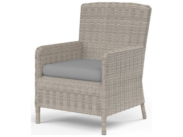 Sunset West Manhattan Gray Wicker Cushion Dining Chair