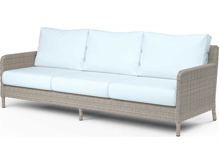 Sunset West Manhattan Gray Wicker Cushion Sofa