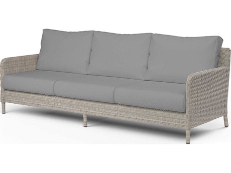 Sunset West Manhattan Gray Wicker Cushion Sofa