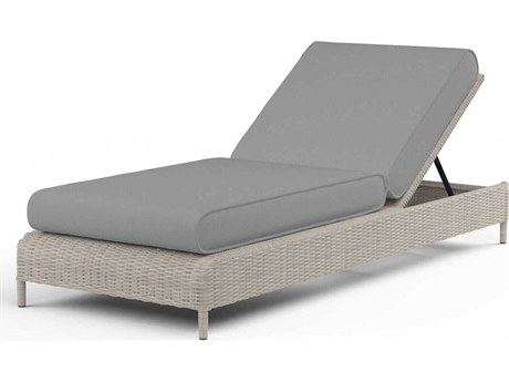Sunset West Manhattan Gray Wicker Cushion Chaise Lounge