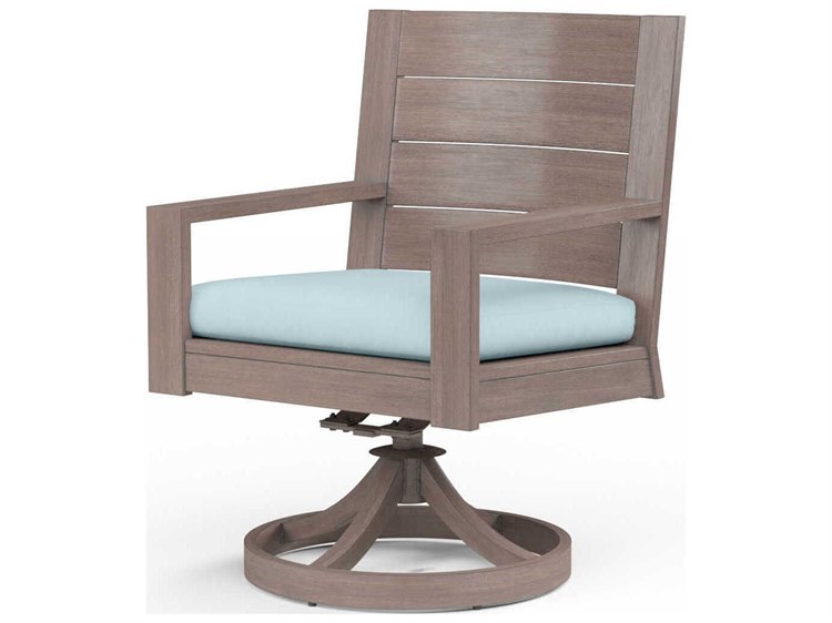 Sunset West Laguna Driftwood Aluminum Cushion Dining Chair