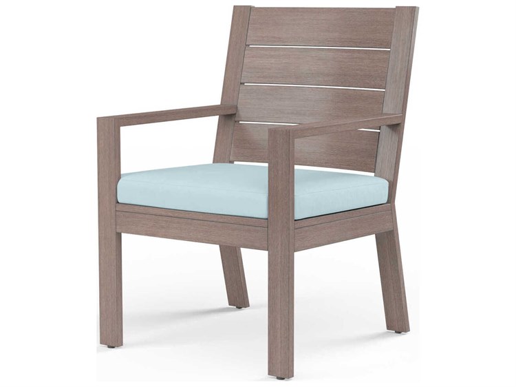 Sunset West Laguna Driftwood Aluminum Cushion Dining Chair