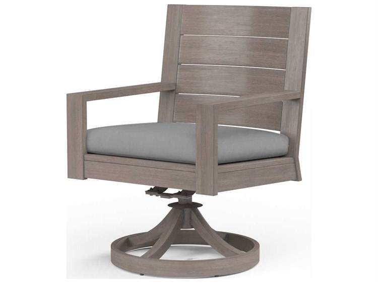 Sunset West Laguna Driftwood Aluminum Cushion Dining Chair
