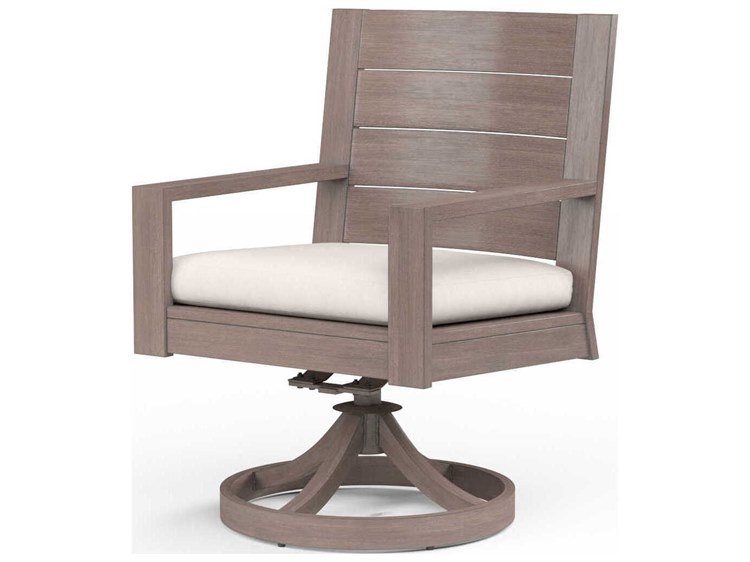 Sunset West Laguna Driftwood Aluminum Cushion Dining Chair