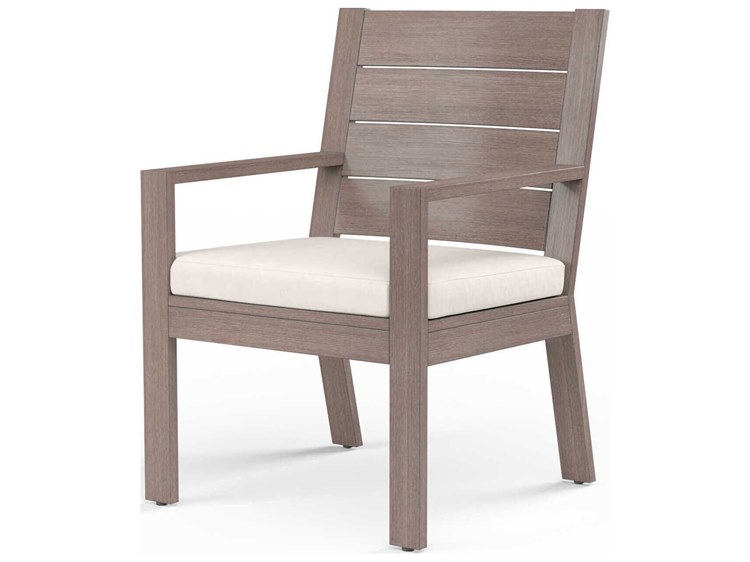 Sunset West Laguna Driftwood Aluminum Cushion Dining Chair