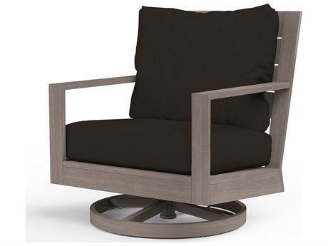 Sunset West Laguna Aluminum Driftwood Swivel Lounge Chair